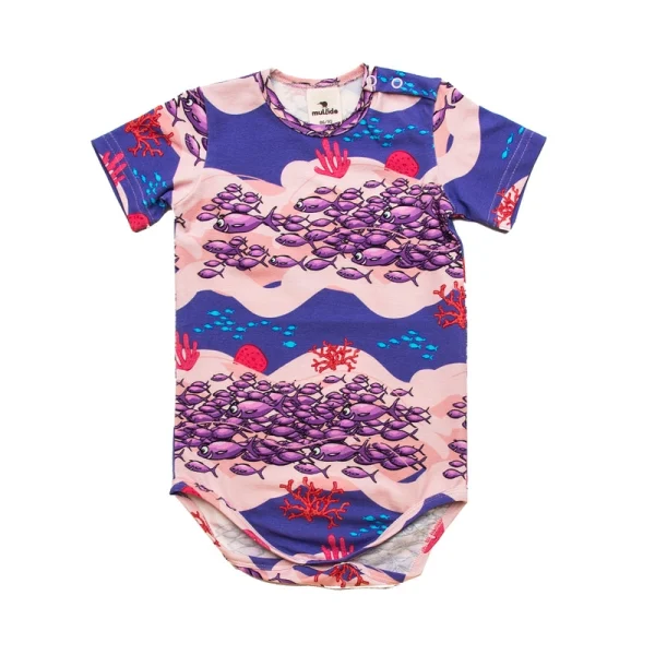 Bodysuit Purple School of Fish