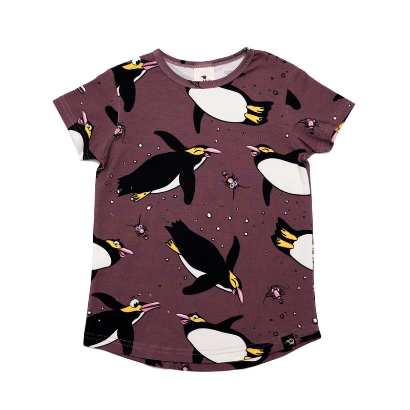 1588 T-shirt Bordowy Pingwin - obrazek 1