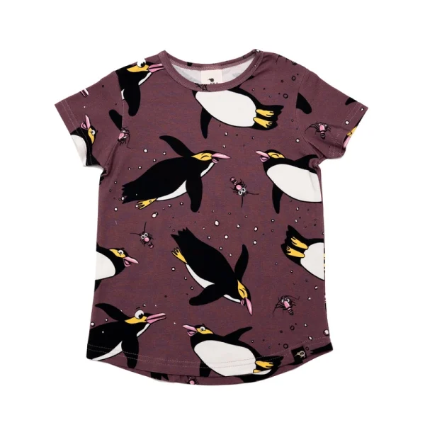 T-shirt Bordowy Pingwin - sample