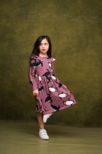 Sukienka z długim rękawem Bordowy Pingwin - obrazek 3