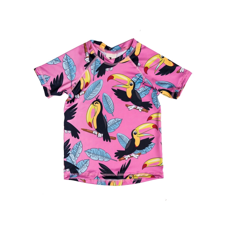 367 Pink Toucan swim shirt UPF50+ - Image 1