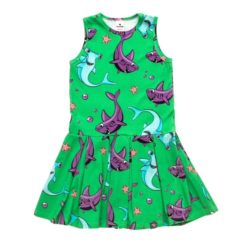 608 Green Sharks tennis sleeveless dress - Image 1