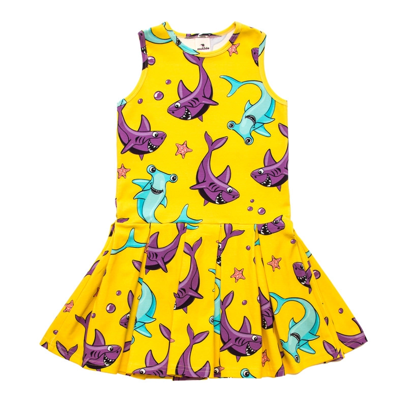 674 Yellow Sharks tennis sleeveless dress - Image 1