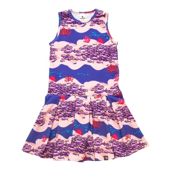 Purple School of fish tennis sleeveless dress