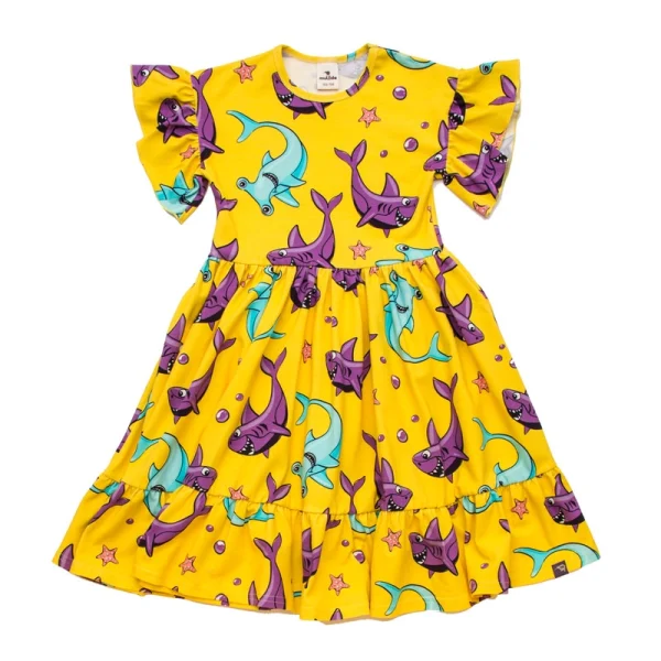 Sukienka z falbanami Żółte Rekiny