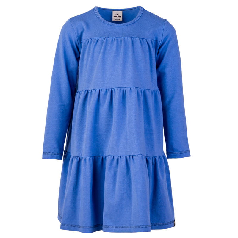 aw24adblba Sukienka marszczona Niebieska Basic - obrazek 1