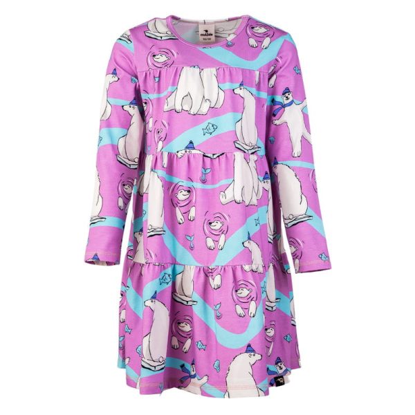 Sukienka marszczona Różowy Niedźwiedź Polarny
