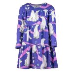 Sukienka marszczona Fioletowy Niedźwiedź Polarny