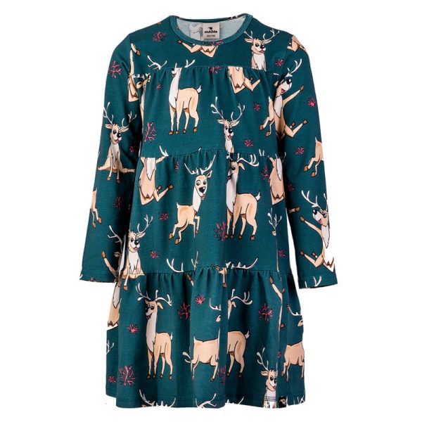 Sukienka marszczona Zielony Renifer
