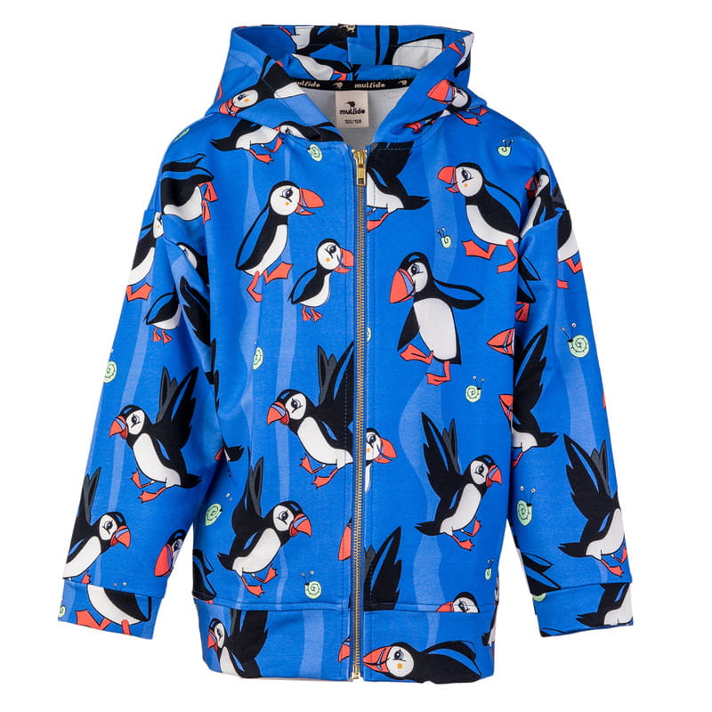 aw24hopubl Blue Puffin Zip Hoodie - Image 1