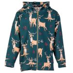 Green Reindeer Zip Hoodie