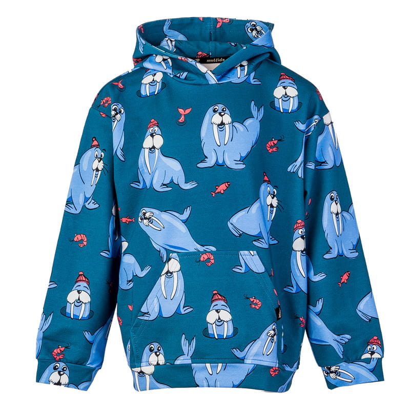 aw24puwate Teal Walrus Pullover Hoodie - Image 1
