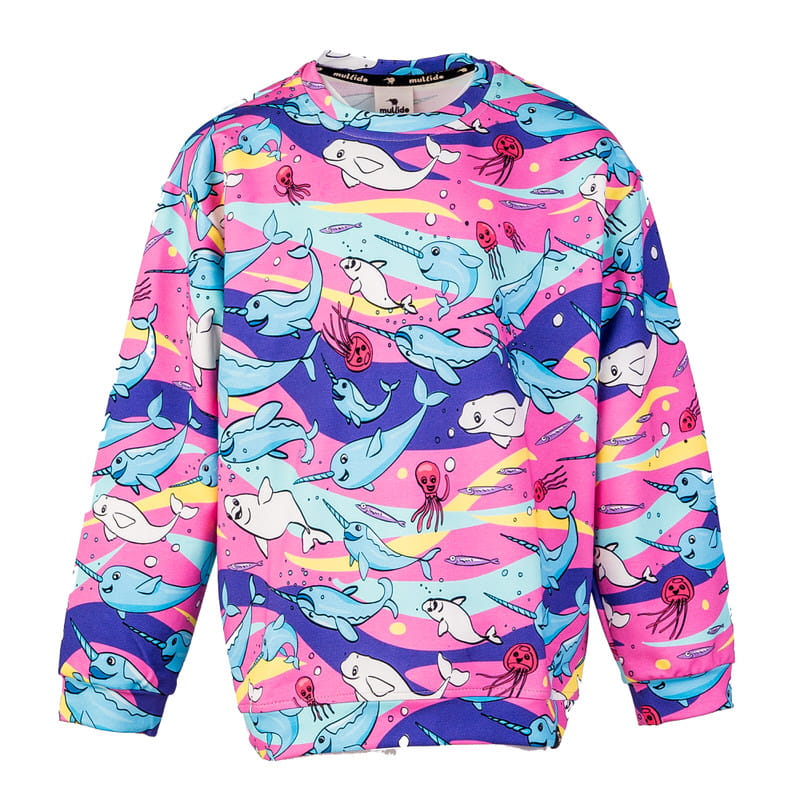 aw24swnapi Bluza bez kaptura Oversize Różowy Narwal - obrazek 1