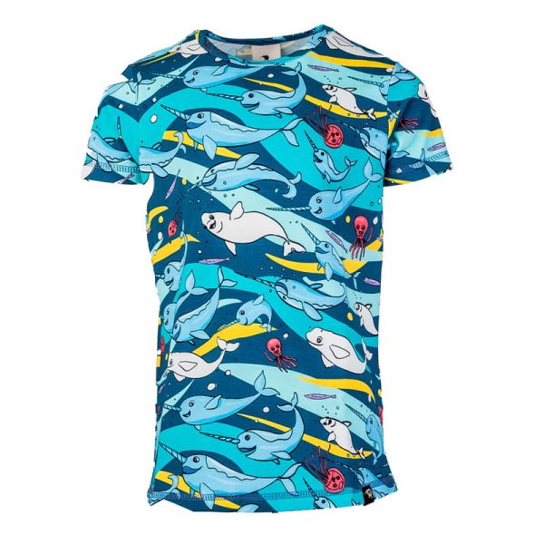 T-shirt Turkusowy Narwal