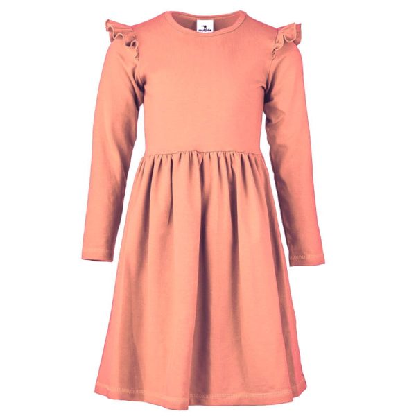 Sukienka z długim rękawem Brzoskwiniowa Basic