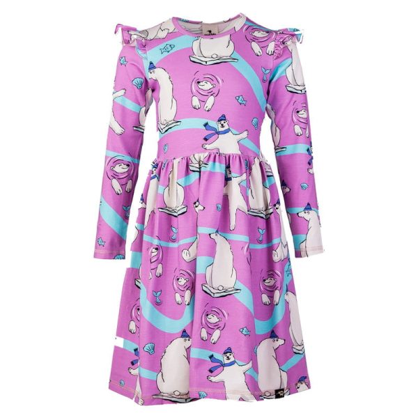 Pink Polar Bear Long-sleeved dress