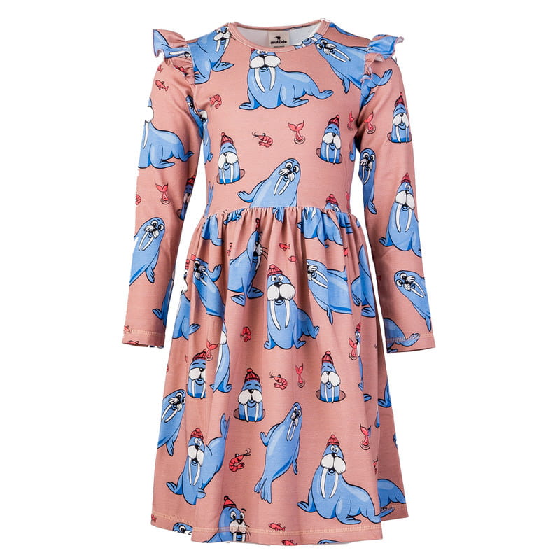 aw24wiwabr Beige Walrus Long-sleeved dress - Image 1