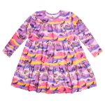 Sukienka A-line na długi rękaw Fioletowa Sawanna