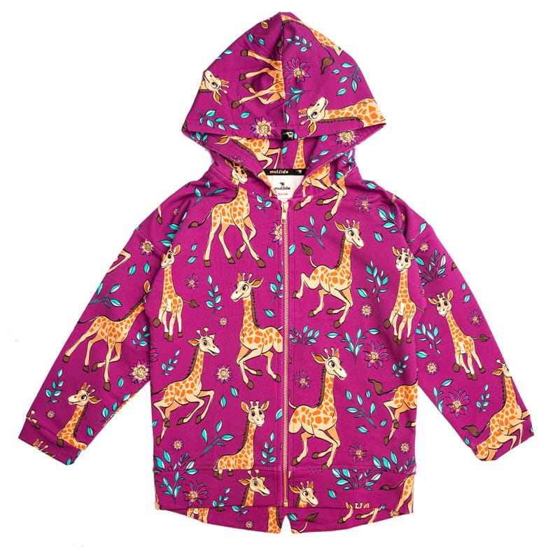 aw25hogipi Bluza z kapturem na zamek Różowa Żyrafa - obrazek 1