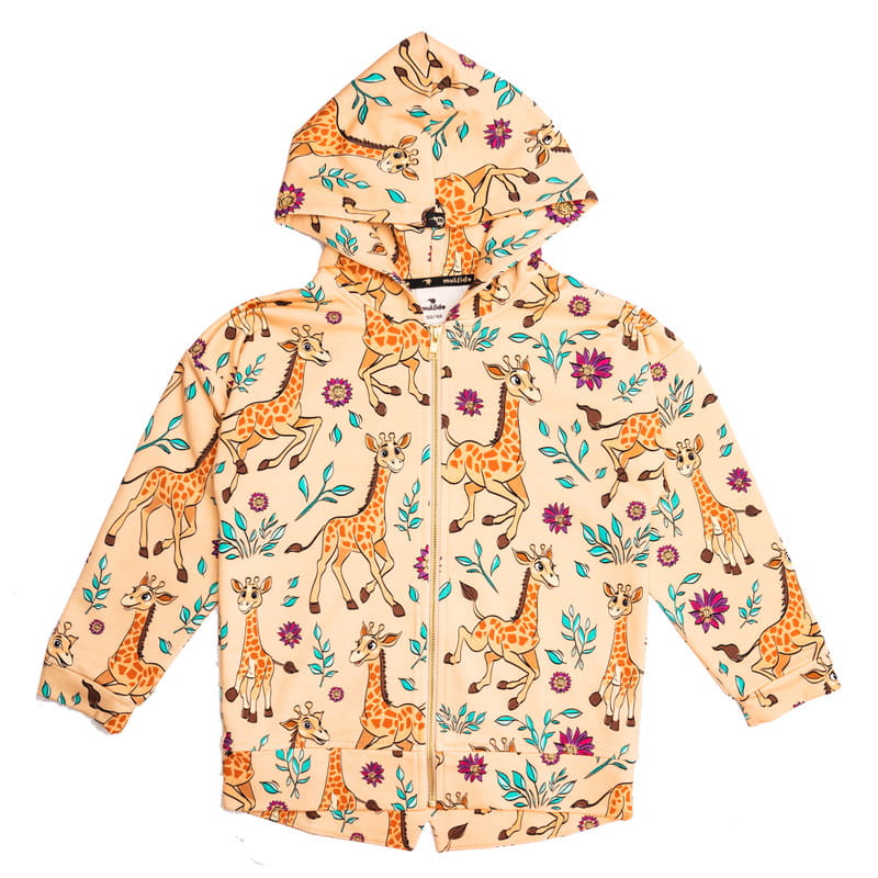 aw25hogiye Bluza z kapturem na zamek Żółta Żyrafa - obrazek 1