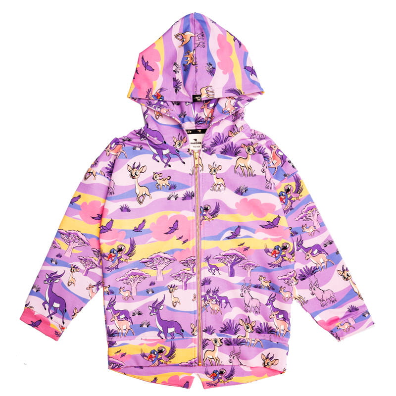 aw25hosapi Bluza z kapturem na zamek Fioletowa Sawanna - obrazek 1