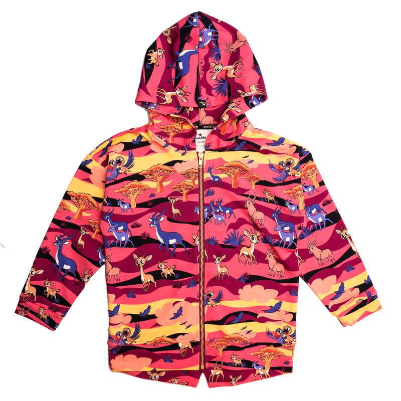 aw25hosapu Bluza z kapturem na zamek Bordowa Sawanna - obrazek 1