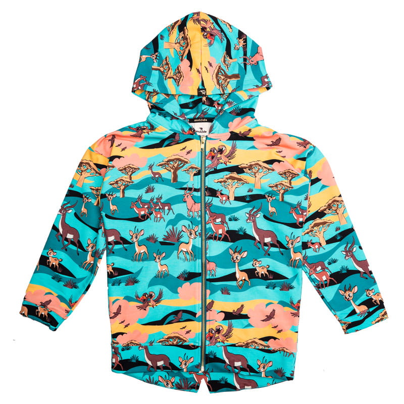 aw25hosatu Bluza z kapturem na zamek Turkusowa Sawanna - obrazek 1