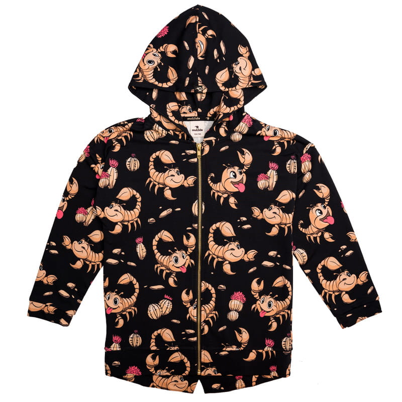 aw25hoscbl Bluza z kapturem na zamek Czarny Skorpion - obrazek 1