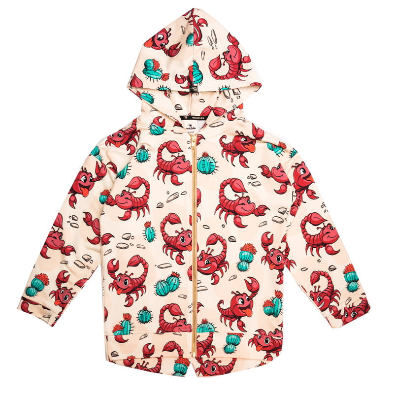 aw25hoscva Bluza z kapturem na zamek Kremowy Skorpion - obrazek 1