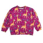 Bluza bez kaptura oversize Różowa Żyrafa