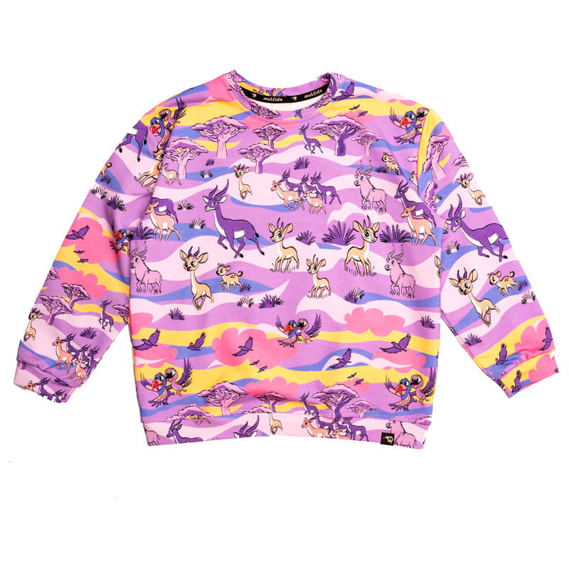 aw25swsapi Bluza bez kaptura oversize Fioletowa Sawanna - obrazek 1