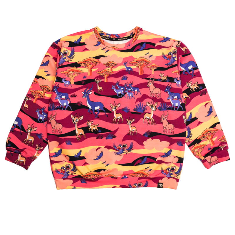 aw25swsapu Bluza bez kaptura oversize Bordowa Sawanna - obrazek 1