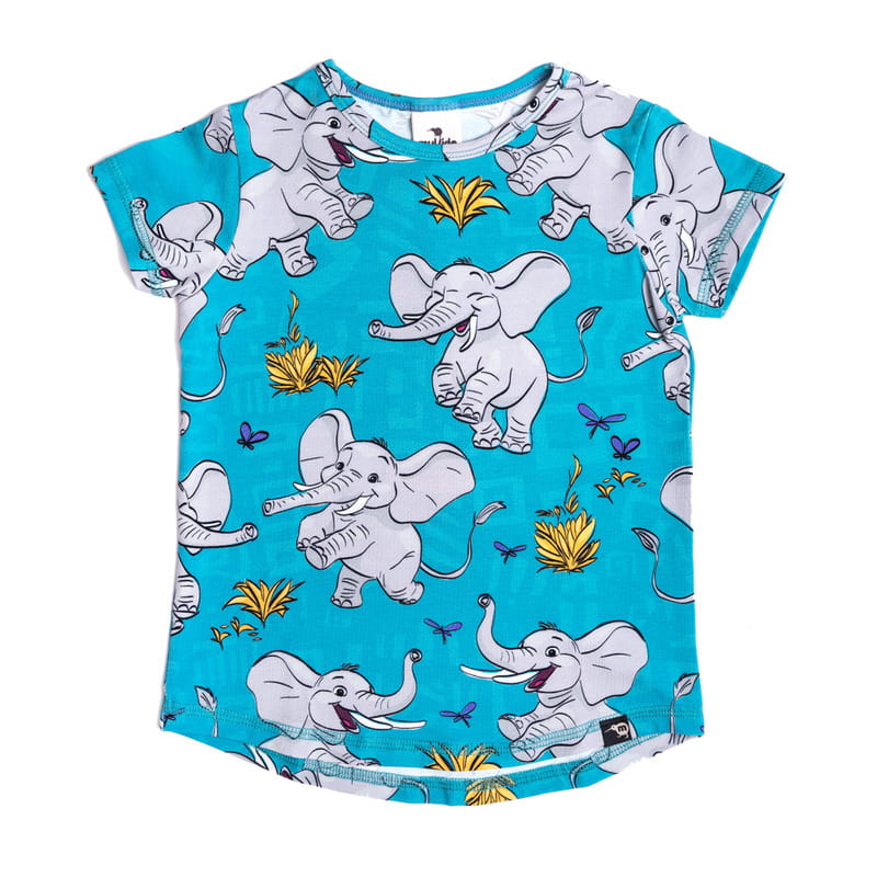 aw25tseltu T-shirt Turkusowy Słoń - obrazek 1