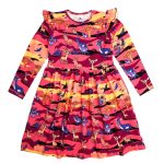 Sukienka z długim rękawem Bordowa Sawanna