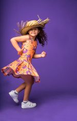 Orange Sloth tennis sleeveless dress - Image 2