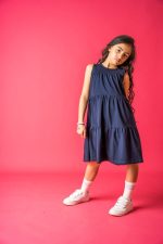 Sukienka A-line Granatowa - obrazek 3