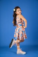 Sukienka na ramiączka Brzoskwiniowy Delfin - obrazek 3