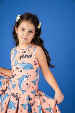 Sukienka na ramiączka Brzoskwiniowy Delfin - obrazek 5