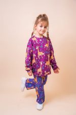 Bluza bez kaptura oversize Różowa Żyrafa - obrazek 2