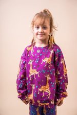 Bluza bez kaptura oversize Różowa Żyrafa - obrazek 3