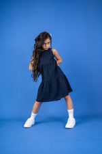 Sukienka A-line Granatowa - obrazek 4