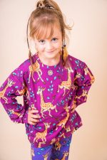 Bluza bez kaptura oversize Różowa Żyrafa - obrazek 4