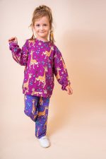 Bluza bez kaptura oversize Różowa Żyrafa - obrazek 5