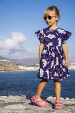 Sukienka z falbanami Fioletowy Delfin - obrazek 2