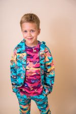 Bluza z kapturem na zamek Turkusowa Sawanna - obrazek 2