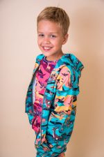 Bluza z kapturem na zamek Turkusowa Sawanna - obrazek 3