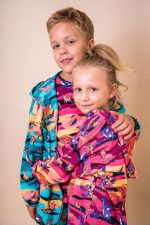 Bluza z kapturem na zamek Bordowa Sawanna - obrazek 2