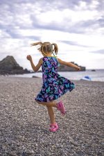 Sukienka A-line Granatowe Motyle - obrazek 9