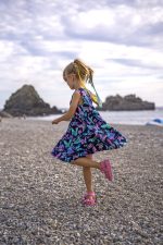 Sukienka A-line Granatowe Motyle - obrazek 10