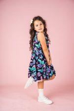 Sukienka A-line Granatowe Motyle - obrazek 6